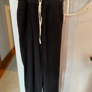 NWT Free People XS Extra Small Slouch Jogger Black Terry Fuzzy Drawstring Pants